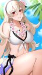 1girl alluring alternate_costume big_breasts bikini corrin_(fire_emblem) corrin_(fire_emblem)_(female) corrin_(summer)_(fire_emblem)_(female) female_only fire_emblem fire_emblem_fates fire_emblem_heroes kgctcg nintendo official_alternate_costume swimsuit white_swimsuit