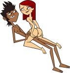 1boy 1girl 1girl codl cowgirl_position dark-skinned_male dark_skin interracial male mike_(tdi) penis sex total_drama:_revenge_of_the_island total_drama_island white_background zoey_(tdi)