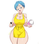 1girl 1girl 1girl apron barista big_breasts big_breasts bulma_brief cakifrosting casual dragon_ball dragon_ball_super_super_hero human mature mature_female milf outerwear pale_skin starbucks starbucks_meme thick_thighs