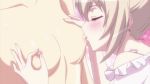  animated animated_gif blond_hair blonde_hair breast_sucking breasts ekaterina_kurae gif head_out_of_frame katsuragi_hana nipple_tweak nipples seikon_no_qwaser yuri 