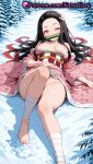 1girl 1girls 2025 ai ai_assisted ai_generated anime anime_style asa_no_ha_(pattern) asian bamboo bandaged_leg bandages barefoot big_breasts big_breasts bit_gag black_hair blush breasts breasts_apart breasts_out bust caucasian checkered_sash clothes_lift convenient_leg covering_pussy demon_slayer feet female_focus female_only foot_fetish foot_out_of_frame forehead gag gagged gradient_hair hair_ribbon hentai high_quality high_res high_res high_resolution japanese_clothes kimetsu_no_yaiba kimono kimono_lift leg_wrap legs lipstick long_hair long_sleeves looking_at_viewer lying makeup medium_breasts mouth_hold multi-colored_hair multicolored_hair naked_kimono natsuyoru nezuko_(demon_form) nezuko_kamado nipples nipples_outside no_panties non-asian nopan obi off_shoulder on_back one_eye_closed outside patreon pink_eyes pink_kimono pink_ribbon red_hair ribbon sash snow solo_female stable_diffusion thighs toenails toes two-tone_hair uncensored_nipples very_long_hair voluptuous voluptuous_female wafuku white_ribbon wide_sleeves winter yukata