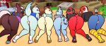 6girls absurd_res accipitrid accipitriform amelia_(animal_crossing) animal_crossing anthro ass avian bird bottomless breasts butt_focus canid canine canis caracara cherry_(animal_crossing) clothed clothing deer digital_media_(artwork) domestic_dog eagle equid equine falconid feathers felid feline female fur genitals group hair high_res horse kevwrite kneel lineup lolly_(animal_crossing) looking_back mammal multiple_girls nintendo northern_crested_caracara presenting presenting_hindquarters presenting_pussy pussy raised_tail reneigh_(animal_crossing) shino_(animal_crossing) shirt smile tail take_your_pick topwear whitney_(animal_crossing) wolf