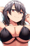 1girl alluring bangs belko big_breasts bikini bikini_top black_bikini black_bikini_top black_hair cleavage dark_hair high_res light-skinned_female light_skin silf smile smiling_at_viewer under_boob white_background yahari_ore_no_seishun_lovecome_wa_machigatteiru. yukinoshita_haruno