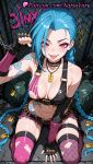 1girl 2025 ai_assisted ai_generated ammunition anime anime_style arcane arcane:_league_of_legends arcane_jinx arm_tattoo asymmetrical_bangs asymmetrical_clothes asymmetrical_legwear bangs bare_shoulders belt belt_buckle big_breasts bikini bikini_top_only black_belt black_choker black_gloves blue_hair blush braid breasts buckle bullet bust chain chain-link_fence chains character_name choker cleavage collarbone cracked_floor crop_top cuffs elbow_gloves eyeshadow female_focus female_only fence fingerless_gloves fishnet_stockings fishnet_thighhighs fishnets from_above gloves graffiti gun hand_between_legs hand_up handcuffs hentai high_quality high_res high_resolution jewelry jinx_(league_of_legends) kneel league_of_legends league_of_legends:_wild_rift leg_tattoo long_hair long_nails looking_at_viewer makeup medium_breasts mismatched_legwear nail_polish natsuyoru navel necklace nipple_slip nipples nipples_outside non-asian open_mouth patreon paw_pose piercing pink_eyes pink_shorts pink_thighhighs purple_thighhighs riot_games shiny shiny_skin short_shorts shorts shoulder_tattoo single_thighhigh sitting skindentation smile solo_female stable_diffusion stockings stomach stomach_tattoo swimsuit tattoo teeth thigh_strap thighs tongue tongue_out torn_clothes torn_gloves torn_thighhighs twin_braids uncensored_nipples upper_teeth_only very_long_hair voluptuous voluptuous_female wariza weapon