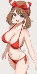 1girl 1girl alluring big_breasts big_breasts bikini blue_eyes brown_hair cleavage collarbone game_freak light-skinned_female light_skin may may_(pokemon) may_(pokemon_oras) navel nintendo pokemon pokemon_oras short_hair solo_focus surippa1010