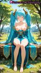 1girl 1girls 2025 ai ai_assisted ai_generated anime anime_style aqua_hair areola bangs bare_legs bare_shoulders barefoot big_breasts big_breasts blue_dress blue_hair blue_sky blush breasts breasts_out breasts_outside bust closed_eyes closed_eyes closed_mouth clothes_pull collarbone day dress dress_pull facing_viewer feet female_focus female_only foot_fetish full_body grass hair_ornament hentai high_quality high_res high_res high_resolution league_of_legends league_of_legends:_wild_rift legs long_hair long_sleeves makeup medium_breasts mountain natsuyoru nature nipples nipples_outside no_bra non-asian off-shoulder_dress off_shoulder outside pale_skin patreon riot_games rock sitting sky smile solo_female sona_buvelle stable_diffusion thighs toenail_polish toenails toes tree tree_stump twin_tails uncensored_nipples very_long_hair voluptuous voluptuous_female