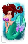 big_breasts breasts disney green_eyes mermaid princess_ariel red_hair seashell_bra the_little_mermaid