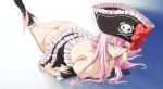 ass big_breasts breasts captain_liliana female high_res laying_down long_hair pink_eyes pink_hair pirate pirate_hat queen's_blade queen's_blade_rebellion screencap solo