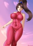  1girl abs alluring big_breasts bodysuit breasts cameltoe cleavage covered_abs covered_female_abs erect_nipples female_abs female_only kunoichi looking_at_viewer nipples project_soul skin_tight solo_female soul_calibur soul_calibur_ii soul_calibur_iii soul_calibur_vi sowilo taki taki_(soulcalibur) thick_thighs tight_clothing voluptuous 