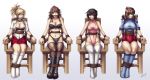 4girls ball_gag bdsm bondage cleave_gag domination final_fantasy final_fantasy_vii final_fantasy_viii final_fantasy_x gag karosu_maker multiple_girls nipples rikku rope selphie_tilmitt tape tape_gag yuffie_kisaragi yuna