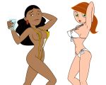 2_girls bikini breasts disney female_only gagala kim_possible kimberly_ann_possible monique sling_bikini teen white_background