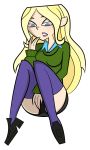 1girl black_panties blonde_hair dawn_(tdi) female female_masturbation female_only long_hair masturbation panties solo_female total_drama_island underwear