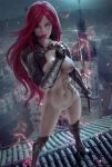 armor blood bottomless breasts high_heels high_resolution katarina_(league_of_legends) large_filesize league_of_legends nipples no_bra open_clothes open_shirt potential_duplicate pussy shoes sword tattoo uncensored very_high_resolution weapon zarory