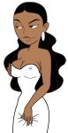 1girl black_hair breasts dark_skin dress female_only gagala kim_possible monique solo_female teen white_dress