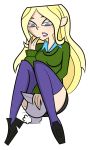 beastiality blonde_hair blue_eyes bunny dawn_(tdi) female long_hair rabbit total_drama_island