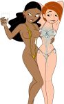 2_girls bikini breasts disney female_only gagala kim_possible kimberly_ann_possible monique nipples sling_bikini teen white_background