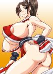  anglachel areola_slip areolae ass breasts erect_nipples gigantic_breasts huge_ass huge_breasts japanese_clothes king_of_fighters natsuru_(anglachel) nipples shiranui_mai smile snk 