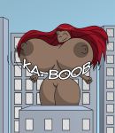  areola big_breasts bouncing_breasts breast_expansion breasts dark_skin erect_nipples jiggle long_hair nipples pussy ragetreb red_hair sari_sumdac transformers transformers_animated 