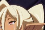  1girl ahegao animated animated_gif black_background blonde_hair cloe cloe_(kuroinu) clothed_sex dark_elf dark_skin drooling elf fucked_silly gif kuroinu_kedakaki_seijo_wa_hakudaku_ni_somaru kuroinu_~kedakaki_seijo_wa_hakudaku_ni_somaru~ long_pointy_ears pointy_ears ponytail red_eyes saliva sex simple_background solo tears tongue tongue_out torogao 