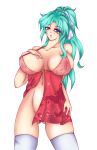 big_breasts breasts final_fantasy final_fantasy_vi green_hair huge_breasts nightgown stockings ten-on_kitsune_shiro terra_branford thighhighs tina_branford