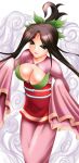 1girl black_hair breasts long_hair okami ookami_(game) sakuya sakuya_(okami) smile solo