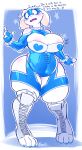  0r0ch1 1girl alternate_costume big_breasts big_breasts blush breasts capcom chubby cosplay embarrassed furry heart horns impossible_clothes milf rainbow_mika revealing_clothes stockings street_fighter thick_thighs thighs toriel undertale 