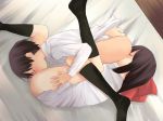  1boy 2_girls 2girls 69 bed crying cunnilingus duplicate footwear game_cg kusanagi_koyori lying multiple_girls on_side oral pussylicking sakuragi_chinatsu sex shojokyu socks tomohara_haruna torso_grab uncensored vaginal yuri 