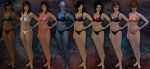 ashley_williams bikini commander_shepard diana_allers femshep hatofass kasumi_goto kelly_chambers liara_t'soni mass_effect mass_effect_3 miranda_lawson multiple_girls samantha_traynor underwear