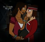  alejandro_burromuerto_(tdi) artist_request blush brown_skin cartoon_network dark_skin english_text eye_contact eyebrows gay green_eyes latino soul_patch source_request text total_drama_island tyler_(tdi) yaoi 