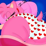 1girl 1girl 2022 3barts 4k absurd_res accessory amy_rose anthro ass bed big_ass blue_background closed_eyes clothing dat_ass digital_media_(artwork) eulipotyphlan eyelashes fur furniture hair headband heart hedgehog high_res huge_ass lying mammal multicolored_body multicolored_fur on_front panties pink_body pink_fur pink_hair rear_view sega short_hair simple_background sleeping sonic_the_hedgehog_(series) sound_effects tail_motion tailwag tan_body tan_fur thick_thighs two_tone_body two_tone_fur underwear wide_hips zzz