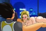  1boy 1girl android_18 big_ass big_breasts big_penis blonde_female blush cheating dragon_ball dragon_ball_super dragon_ball_z fellatio huge_ass huge_breasts huge_penis male/female netorare night night_sky oral setth98 vegeta veiny_penis 