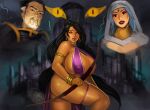  big_breasts blue_hair castle egypt egyptian egyptian_eyeliner farah_(legend_of_queen_opala) gabework huge_breasts laquadia_(legend_of_queen_opala) legend_of_queen_opala loqo_(the_legend_of_queen_opala) milf swegabe tan yellow_eyes 