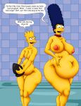 bart_simpson belly big_ass bynshy chubby chubby_female enema femboy marge_simpson mother_&_son small_breasts the_simpsons