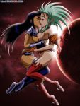  ass bbmbbf black_hair blackfire breasts dc dc_comics kissing long_hair nipples palcomix palcomix_vip ryoko_hakubi teen_titans tenchi_muyo yuri 