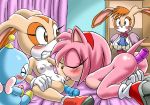 3_girls amy_rose anal anal_dildo areolae bbmbbf blush breasts caught caught_having_sex caught_in_the_act caught_masturbating caught_naked chao cheese_the_chao cream_the_rabbit cunnilingus fingering first_porn_of_franchise furry hedgehog_girl interspecies interspecies_yuri licking masturbation mobius_unleashed nipples palcomix penis pussylicking rabbit rabbit_girl sega slave sluts small_breasts sonic sonic_(series) sonic_the_hedgehog_(series) tongue vanilla_the_rabbit walk-in wholesome whore yuri