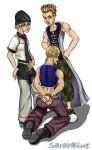 3boys bdsm bondage bound final_fantasy final_fantasy_viii hayner highres kingdom_hearts male male_focus multiple_boys oral rope roxas seifer_almasy yaoi