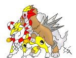  digimon entei kyubimon kyuubimon pokemon renamon white_background 