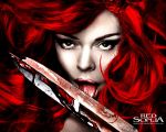 1280x1024 badass blood lick red_hair red_sonja sick sword twisted weapon