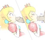  alcnx blonde_hair blush dark-skinned_male dark_penis dark_skin dress elbow_gloves fellatio irrumatio legoman lm_(legoman) nintendo oral princess_peach super_mario_bros. super_princess_peach uncensored 