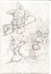 breasts furry heavy_breathing jiky monochrome nipples penis rouge_the_bat sketch sonic_(series) sonic_team tail testicles