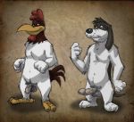   foghorn_leghorn furry yaoi k-9 looney_tunes the_barnyard_dawg  