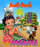  beach betty_boop betty_boop_(series) black_hair breasts heart-shaped_eyewear hotel koko_the_clown miami mole_(artist) naked_shoes nude public short_hair summer sunglasses 