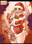 1girl 2boys bag blonde blonde_hair blush breasts christmas cum ejaculation erection final_fantasy futanari hair hairy handsfree_ejaculation horny huge_penis hume intersex large_breasts long_hair multiple_boys nasty penis pubic_hair sannengumi_kinpenisensei santa santa_costume santa_suit smile solo sweat testicles tongue veins veiny_penis wet