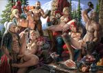  4girls 6boys anal anal_insertion anal_penetration anal_sex bald blonde blonde_hair breasts celebration dandelion_(the_witcher) double_anal double_penetration drink drinking food food_play geralt_of_rivia group_sex insertion iorveth letho_of_gulet penetration reverse_cowgirl_position roche saesenthessis sex standing standing_on_one_leg the_witcher triss_merigold vernon_roche ves wet white_hair zoltan_chivay 