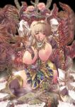  1girl armor bdsm big_breasts blonde_hair blush boots breasts choker erect_sawaru green_eyes helmet huge_breasts imminent_rape long_hair molestation monster open_mouth princess rape slimeria_valkyrie_(valkyrie_profile_2) solo tentacle tentacles thighhighs valkyrie_profile valkyrie_profile_2:_silmeria winged_helmet zettai_ryouiki 