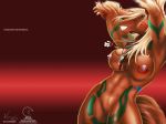  1024x768 1girl abs arms_behind_head arms_up breasts equine female female_only furry grin horse large_breasts muscle muscles necklace nexus_(artist) nude pose red_background solo tribal wallpaper 