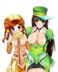 2girls aisha blush breasts claudia hat multiple_girls romancing_saga