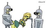 anglelyne angleyne bender_bending_rodriguez fembot flexo futurama j.bravo robot threesome