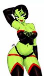  1girl aku cartoon_network genderswap hourglass_figure ikra monster monster_girl samurai_jack unknown_artist wide_hips 