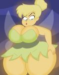  1girl 3barts big_breasts blonde_hair breasts clothing disney disney_fairies dress fairy fairy_wings female_only full_of_milk glowing huge_breasts insanely_hot large_breasts peter_pan sexy sexy_body sexy_breasts thick_thighs tinker_bell wide_hips wings 